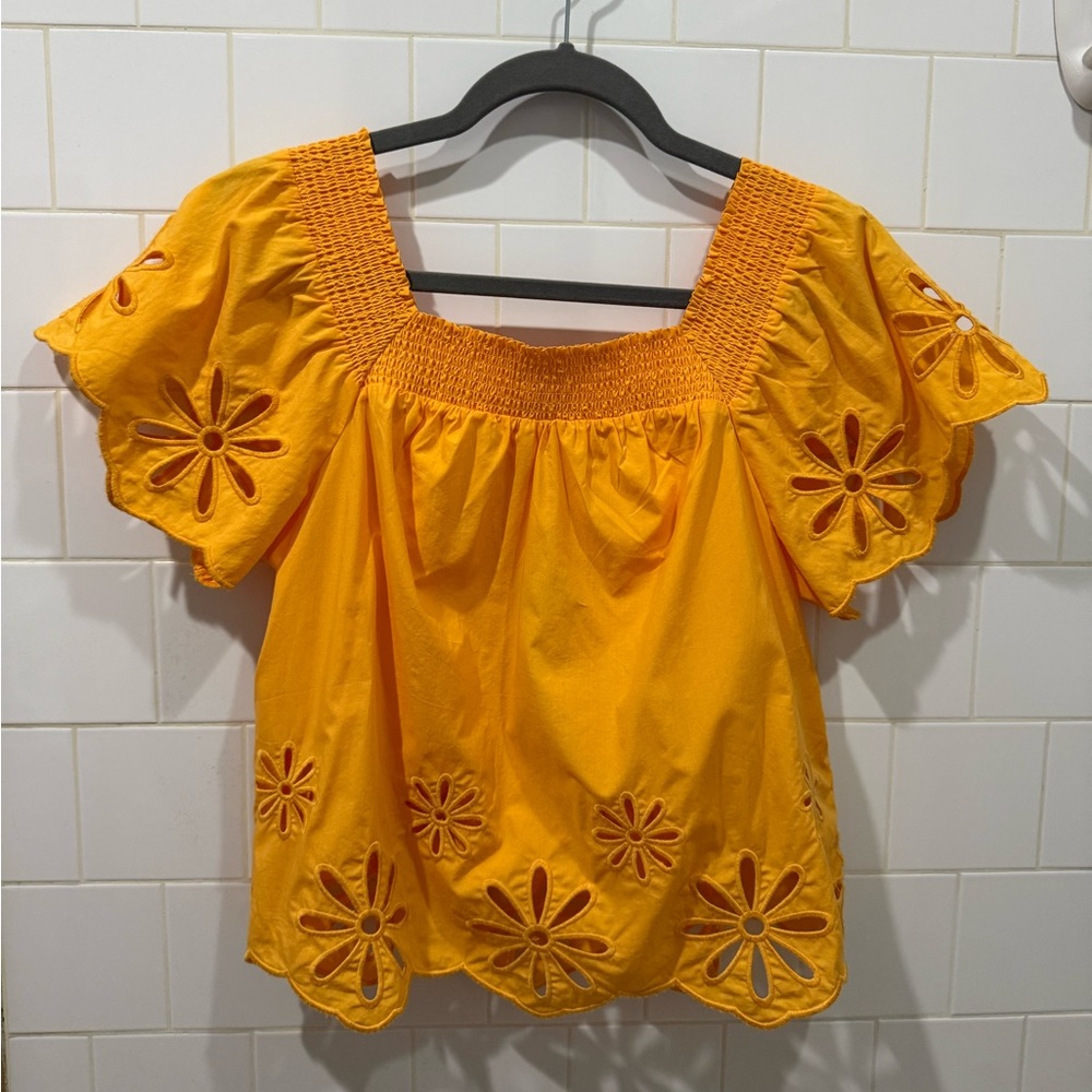 Rails Sonora Marigold Eyelet Top NWT